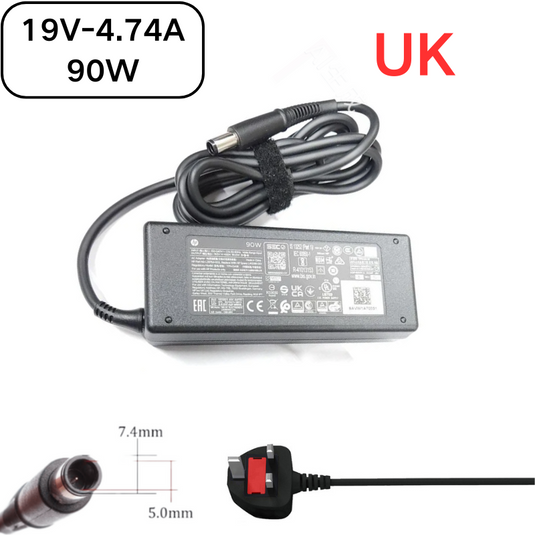 [19V-4.74A/90W][7.4x5.0] HP HP All-in-One 24 PC 24-cb / Desktop 27-cb / ProDesk 600 G6 Desktop Mini PC Series - Laptop AC Power Supply Adapter Charger