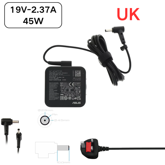 [19V-2.37A/45W][4.5x3.0 & 4.5×2.9mm] ASUS Vivobook 14 F1402 F1402ZA X1404 15 F1502ZA X1504 16 M1605 M1600 5 M1600 5 M11 5. 02ZA 605YA X1605ZA 17 X1702ZA Vivobook 14 OLED M1405 Laptop AC Power Supply Adapter Charger - Polar Tech Australia