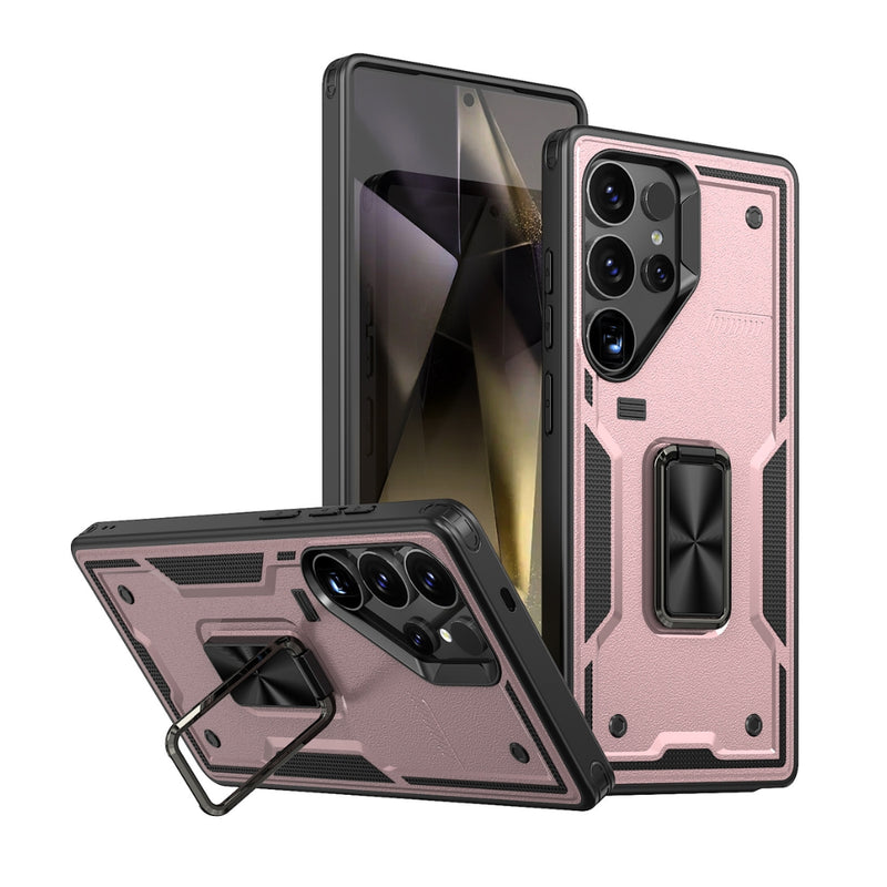 Load image into Gallery viewer, Samsung Galaxy S21 5G (SM-G991) - TPU+PC 2-in-1 Material Shockproof Protective Case with Metal Rotating Stand
