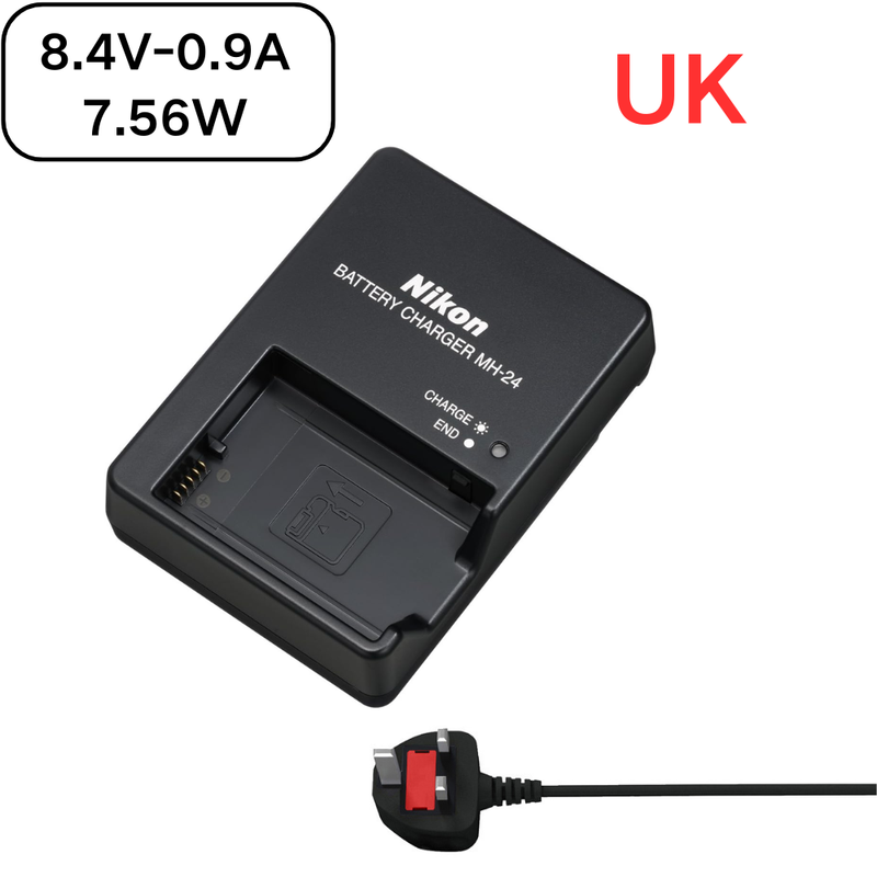 Cargue la imagen en el visor de la galería, [MH-24][8.4V-0.9A] Nikon D3400 D3100 D3200 D5100 D5200 P7100 D5300 D5600 D5600 D3300 D5200 D3500 Series - Camera Charger Power Supply Adapter
