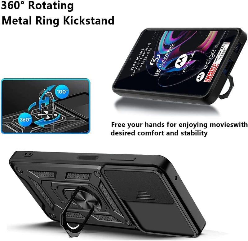 Load image into Gallery viewer, [Magnetic Ring Kickstand][Camera Cover] Motorola Moto Edge 20 Pro - Shield Shockproof Rugged Heavy Duty Case - Polar Tech Australia
