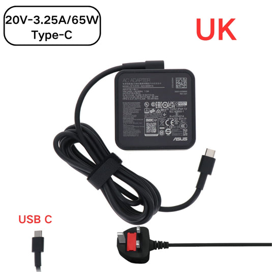 [20V-3.25A/65W][Type-C] ASUS ZenBook S 13 UX5304 - Laptop AC Power Supply Adapter Charger