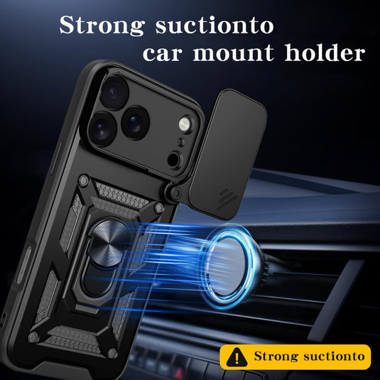 Apple iPhone 17 Air - Shockproof Armour Heavy Duty Phone Case with Ring Holder & Camera Protection