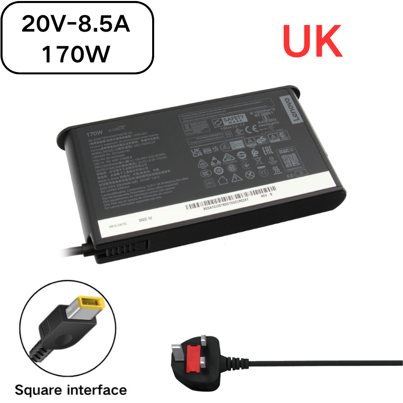 Chargez l&#39;image dans la visionneuse de la galerie, [20V-8.5A/170W][Yellow Square] Lenovo Legion 5 Gaming Laptop AC Power Supply Adapter Charger - Polar Tech Australia
