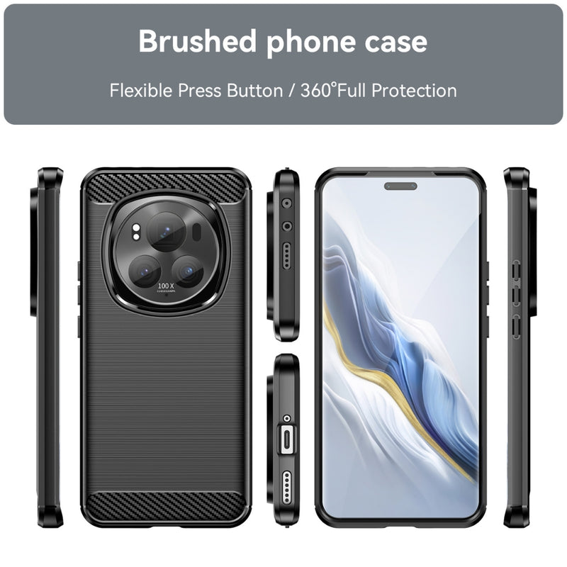 Cargue la imagen en el visor de la galería, Honor Magic6 Pro (BVL-AN16, BVL-N49) - Carbon Fiber Brushed Texture TPU Phone Case
