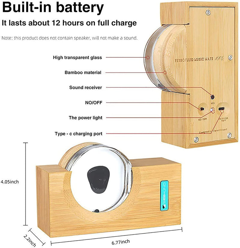 Cargue la imagen en el visor de la galería, Dancing Ferrofluid Music Rhythm Lamp,Ferrofluid Speaker Music Mate,Ferrofluid Display Lamp,Magnet Liquid Toy,Desktop Decor,Teenager Gifts
