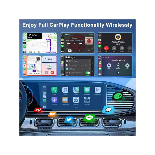 Plug and Play Mini Wireless CarPlay USB Adapter or iPhone 11/12/13/14/15/16 - Polar Tech Australia