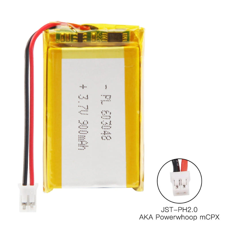 Cargue la imagen en el visor de la galería, [PH2.0-JST Connector][603048] Universal 900mAh 3.7V Rechargeable Li-Ion Lithium Polymer Battery - Polar Tech Australia
