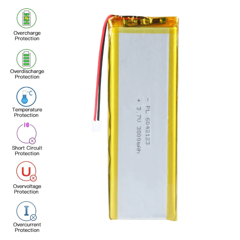 Cargue la imagen en el visor de la galería, [PH2.0-JST Connector][6042123] Universal 3800mAh 3.7V Rechargeable Li-Ion Lithium Polymer Battery - Polar Tech Australia
