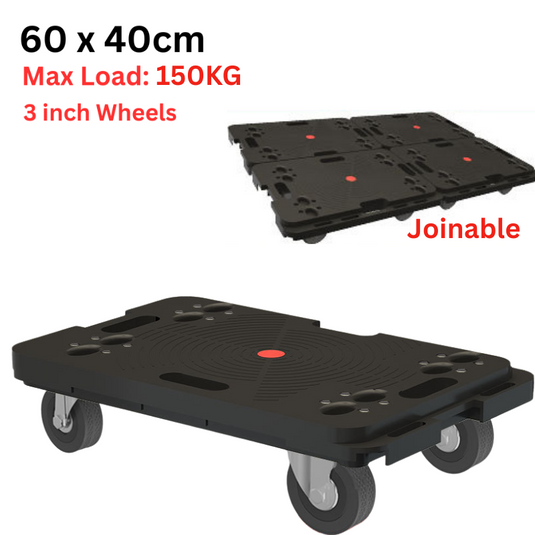 [60x40cm] Portable Joinable Platform Trolley Cart Moving Dolly Cart Max Load 150KG