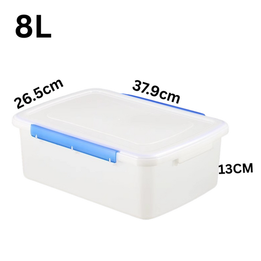 [8L] Heavy Duty Clear Food Grade Stackable Plastic Storage Bins Container Box With Lock Lid - Polar Tech Australia