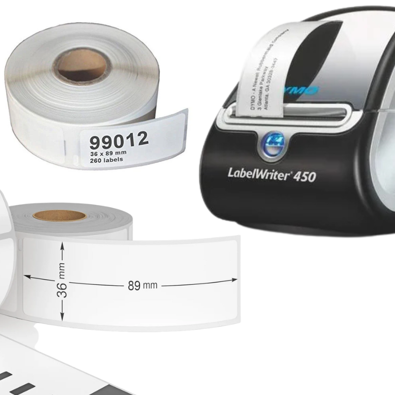 7 Etichette Per DYMO 99012 89mmX36mm S0722400 LABELWRITER 400 450 310 320 330 EB - Foto 4