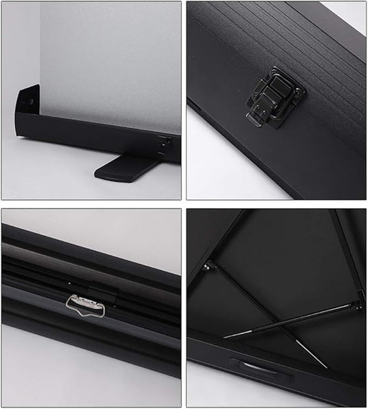 [Floor Base Pull-Up Style] Portable Foldable Projector Screen 16:9 Support 4K FHD 3D Office Presentation Home Theater