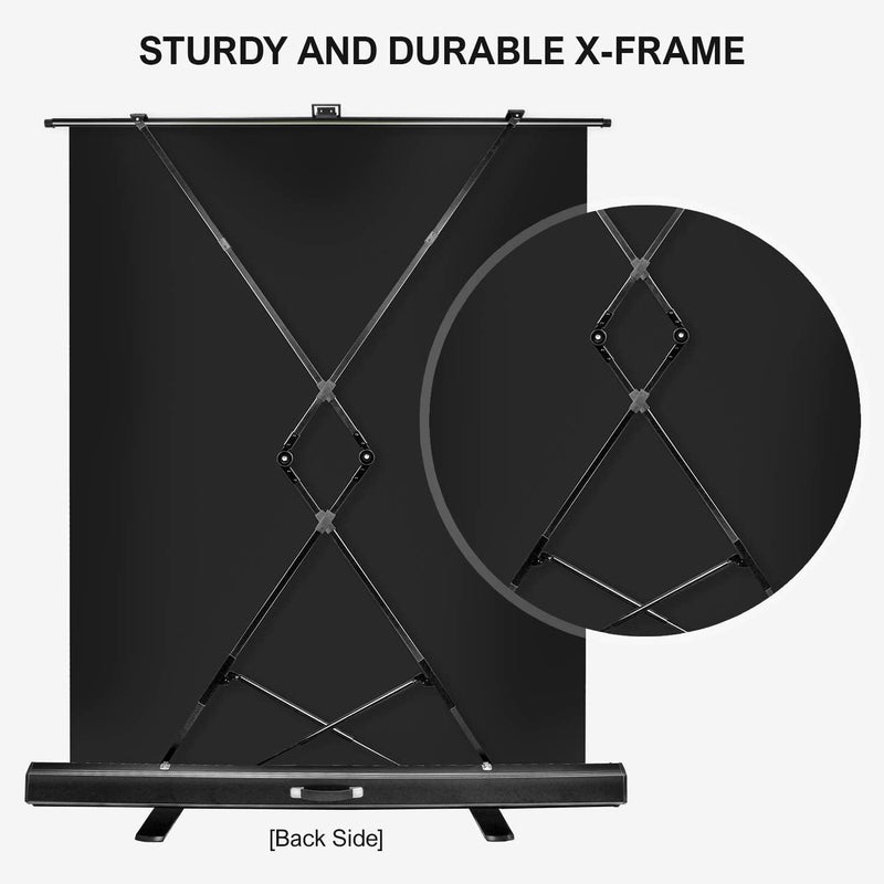 Cargue la imagen en el visor de la galería, [Floor Base Pull-Up Style] Portable Foldable Projector Screen 16:9 Support 4K FHD 3D Office Presentation Home Theater - Polar Tech Australia
