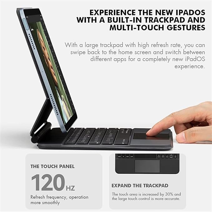 Chargez l&#39;image dans la visionneuse de la galerie, Apple iPad Mini 8.3&#39;&#39; 6/7th Gen (2021/2024) - Easy-Set Floating Cantilever Stand Precision Multi-Touch Trackpad Smart Wireless Keyboard Case With Backlit Keys
