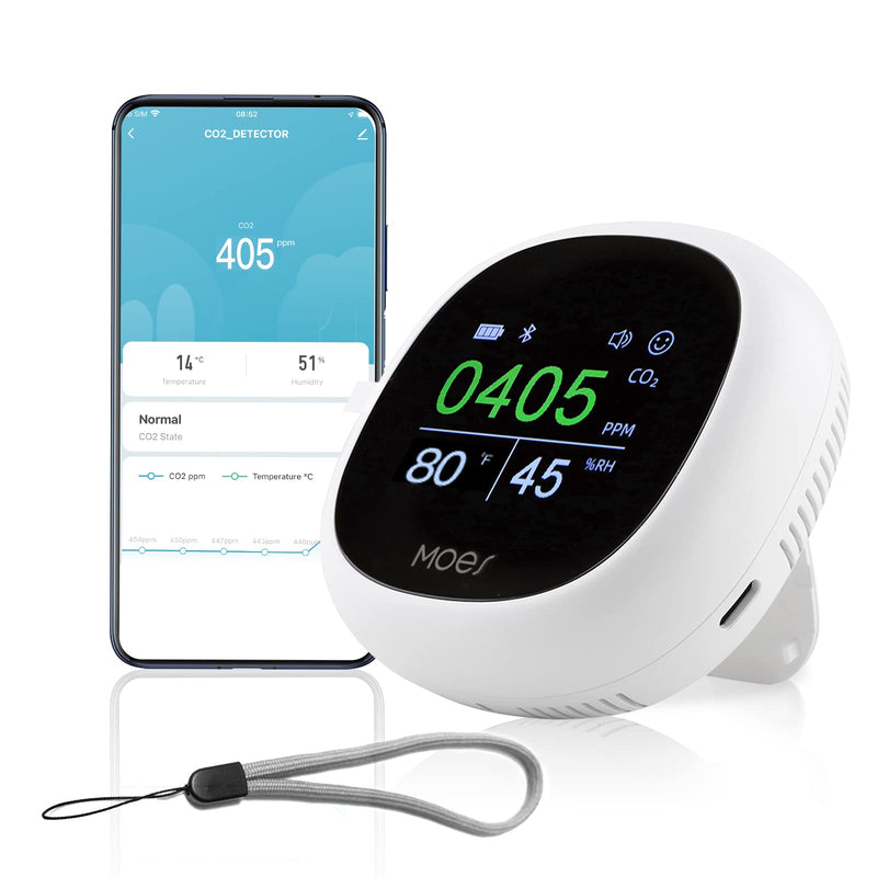 Cargue la imagen en el visor de la galería, [TUYA Smart Home] Moes Carbon Dioxide Detector Smart Portable Tuya Bluetooth Air Quality Monitor CO2/Temperature/Humidity Tester
