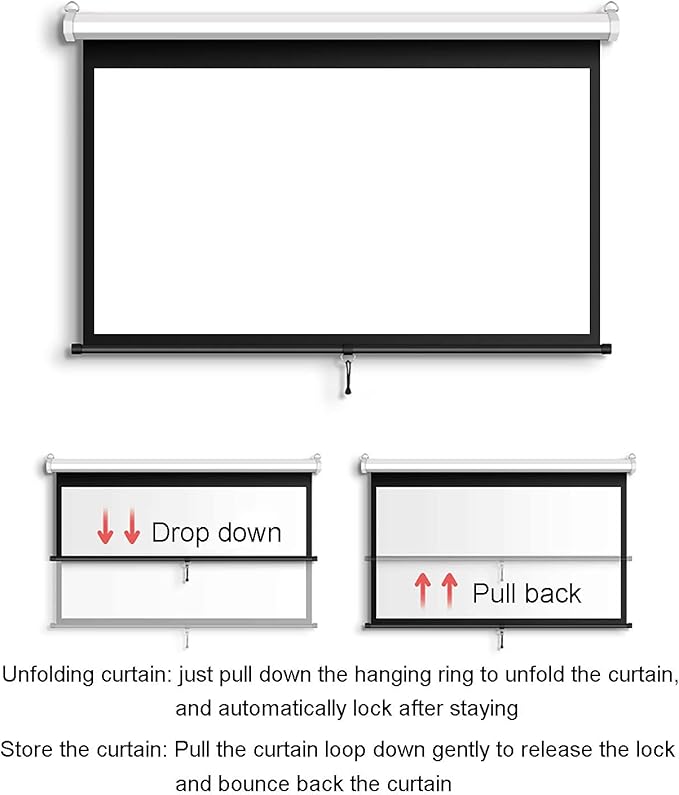 Chargez l&#39;image dans la visionneuse de la galerie, Foldable Auto-Lock Projector Wall Screen 16:9 Support 4K FHD 3D For Indoor Office Presentation Home Theater
