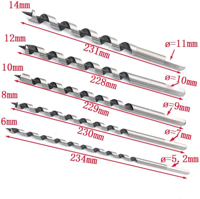 Load image into Gallery viewer, [5 in 1] Stainless Steel Wood Hole Cutter Long Drill Bit Set (6 - 14mm)
