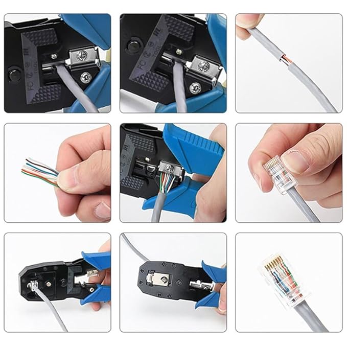 Chargez l&#39;image dans la visionneuse de la galerie, [99 in 1] Portable Self-adjusting 4P/6P/8P Crimping Pliers Wire Cable End Sleeve Ferrule Cutter Crimper Network Ethernet Internet Cable Clamp Tool Tester Set - Polar Tech Australia
