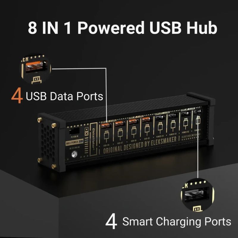 Chargez l&#39;image dans la visionneuse de la galerie, Eleksmaker NK6 USB Data Hub with Individual LED Power Switches &amp; Voice Control RGB Light - i-Station Mobile Phone &amp; Electronic Device Repair and Accessories
