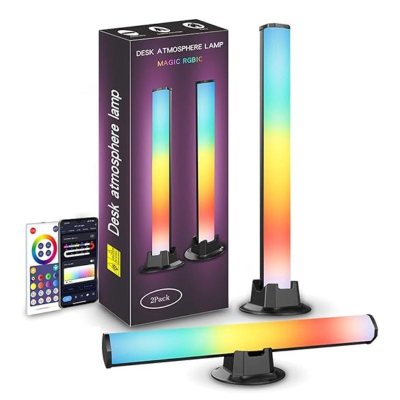 Cargue la imagen en el visor de la galería, [Music Rhythm] Wifi Bluetooth LED Smart RGB Lights Bars For Gaming Room Or Desktop Accessories, TVs,  Compatible With Alexa, Google Assistant 2 Pack
