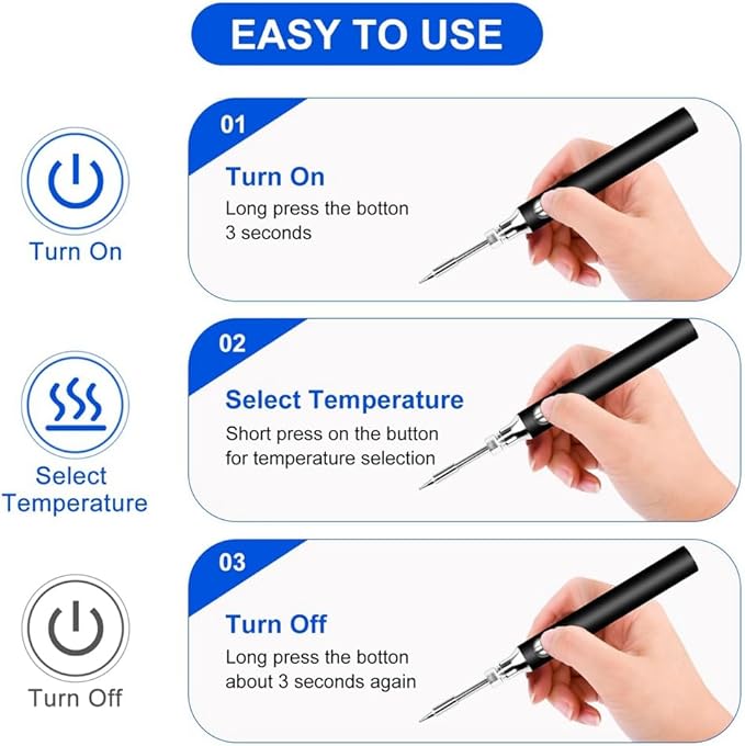 Chargez l&#39;image dans la visionneuse de la galerie, [Battery Power][Max 450℃] Komax 3 Level Adjustable Temperature Portable Type-C Chargeable Built-in Battery Soldering Iron Station - Polar Tech Australia
