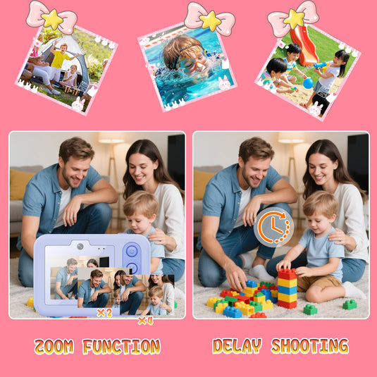 [Depth 1.5M Max] High-Definition IP68 Waterproof Kids Camera With Triangular Stand & Safety Strap - Polar Tech Australia