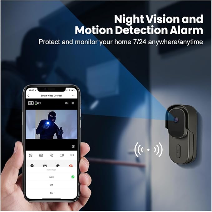 Load image into Gallery viewer, [Tuya Smart Home][With Chime] Tuya 1080P IP66 Wireless Remote Home Video Voice Intercom WIFI Doorbell
