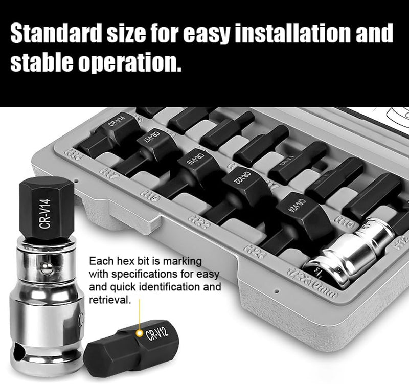 Load image into Gallery viewer, Hi-Spec 14 in 1 Multiple Size CR-V Steel Hex Bit Socket With Storage Case
