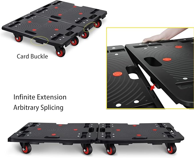 Load image into Gallery viewer, [60x40cm] Portable Joinable Platform Trolley Cart Moving Dolly Cart Max Load 150KG

