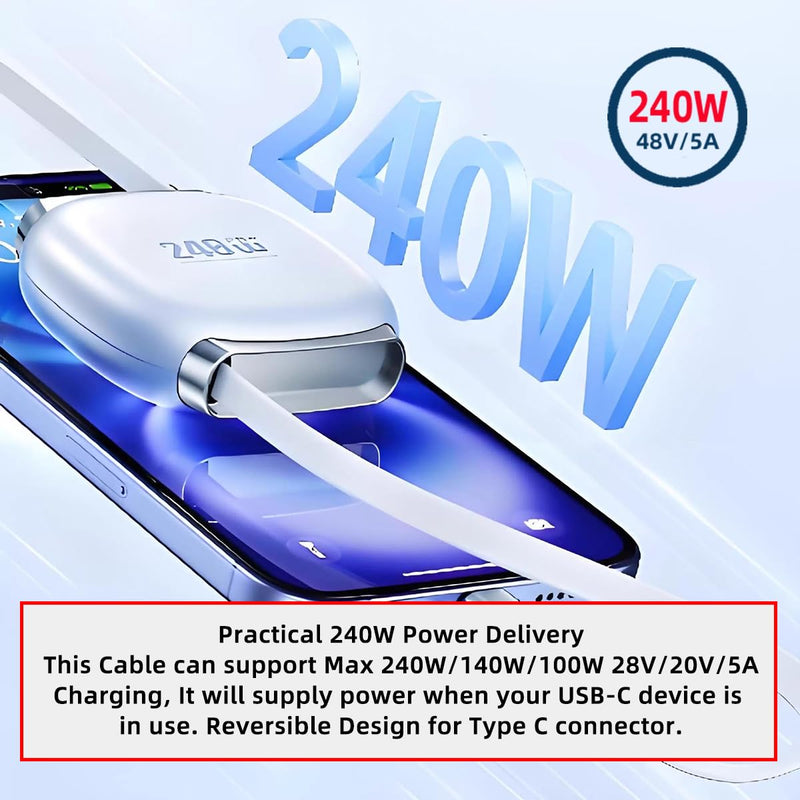 Load image into Gallery viewer, [Retractable] Universal PD 240W USB-C Type-C Charging &amp; Data Cable (1M) - Polar Tech Australia
