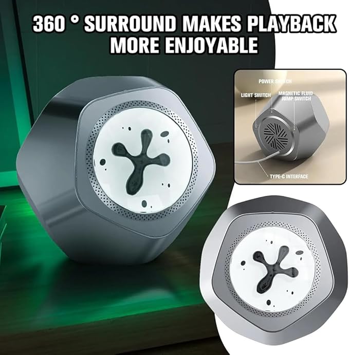 Cargue la imagen en el visor de la galería, Magnetic Fluid Speaker, Dancing Ferrofluid Music Rhythm Lamp, 360° Surround Sound Touch Wireless Bluetooth Speaker, Shocked Bass Subwoofer Living Room Desktop
