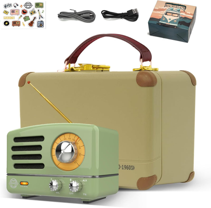 Load image into Gallery viewer, Muzen OTR Metal Portable Bluetooth Speaker / FM Radio - Green - Polar Tech Australia
