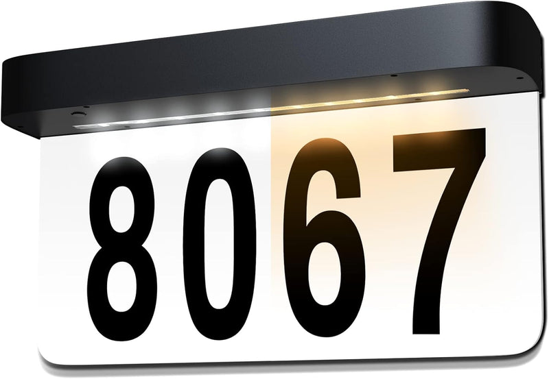 Chargez l&#39;image dans la visionneuse de la galerie, Solar Charge &amp; Battery Powered Address Sign LED Illuminated House Numbers Address LED Sign
