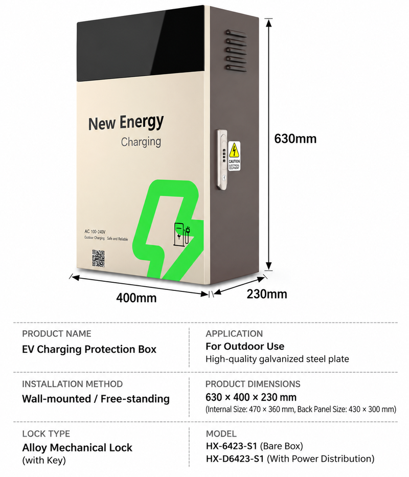 Load image into Gallery viewer, Universal EV Charging Protection Box – Wall-Mounted Weatherproof Metal Enclosure for Electric Vehicle Chargers - Polar Tech Australia
