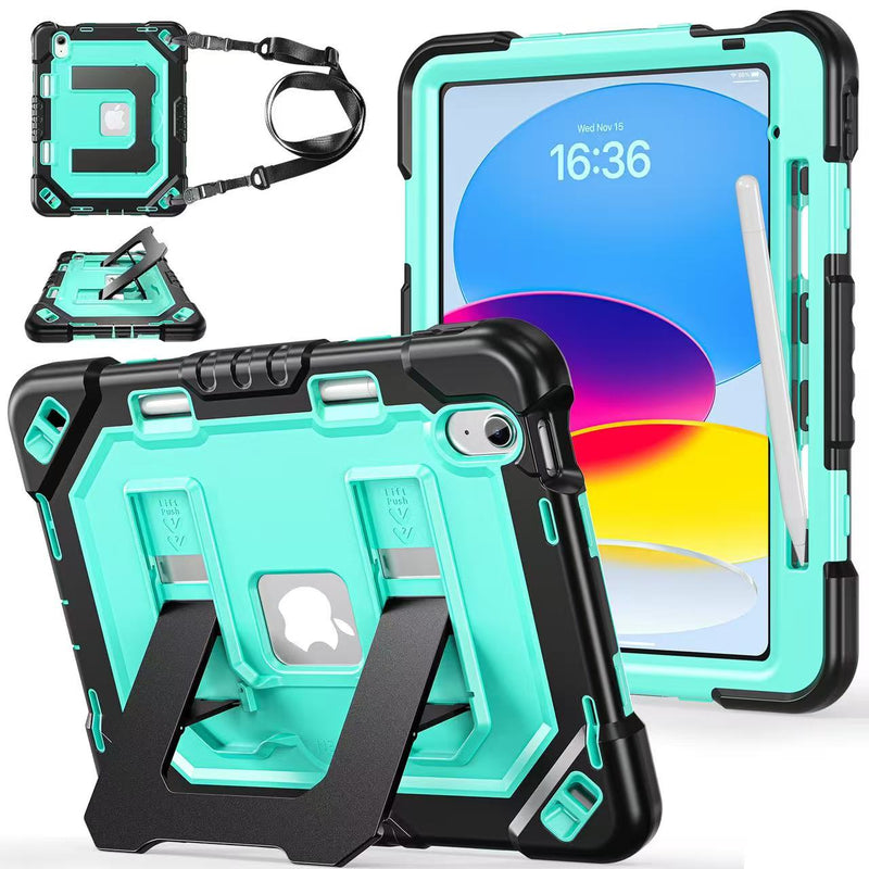 Load image into Gallery viewer, [Built-in Stand][With Shoulder Strap] Apple iPad 10.9/11'' 10/11th Gen (2022/2025) Shock-absorb Heavy Duty Case
