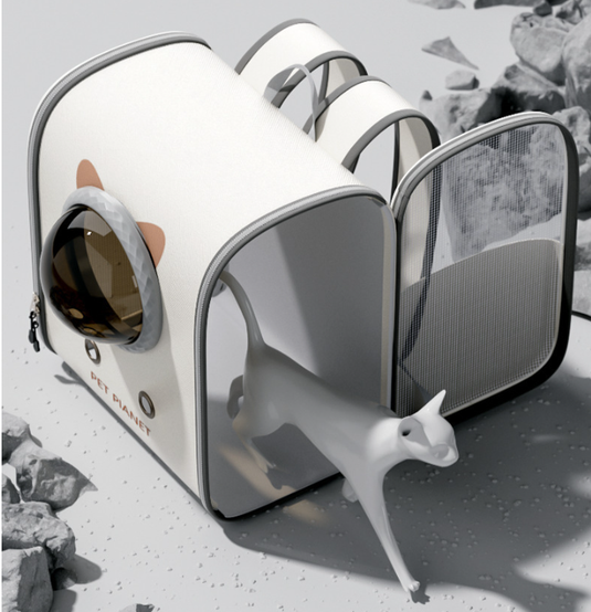 [Up to 10KG] Portable Lightweight Breathable Mesh Transparent Window Pet Cat Dog Carrying Bag