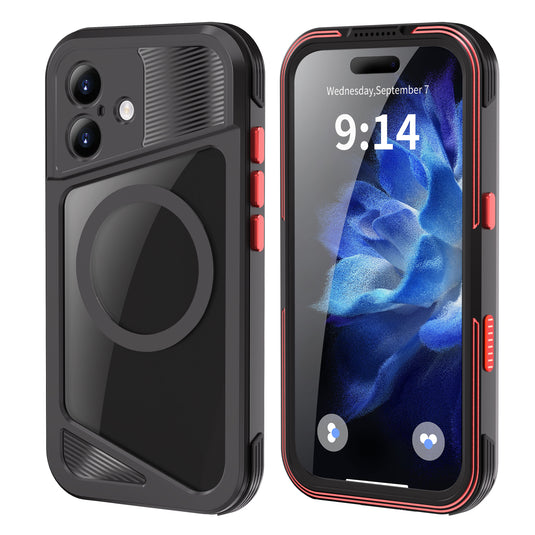 [Magsafe Compatible] [GTM Series][Latest Version] Apple iPhone 17/Air/Pro/Pro Max - Redpepper Shellbox Full Covered Metal Waterproof Heavy Duty Tough Armor Case