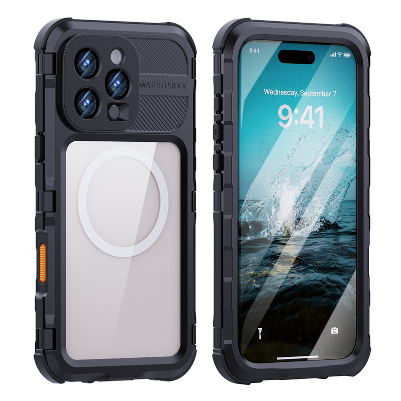 Cargue la imagen en el visor de la galería, [M Series][Magsafe Compatible] Apple iPhone 14 / 14 Plus / 14 Pro / 14 Pro Max - Redpepper Metal Heavy Duty Waterproof Magnetic Silicone Phone Case With Lanyard - Polar Tech Australia
