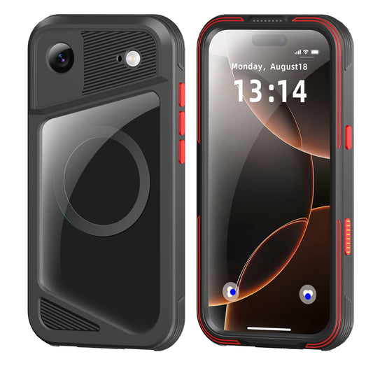 [Magsafe Compatible] [GTM Series][Latest Version] Apple iPhone 17/Air/Pro/Pro Max - Redpepper Shellbox Full Covered Metal Waterproof Heavy Duty Tough Armor Case