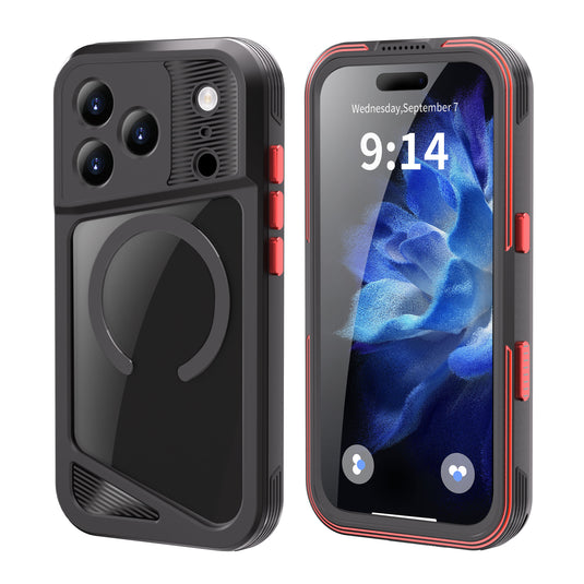 [Magsafe Compatible] [GTM Series][Latest Version] Apple iPhone 17/Air/Pro/Pro Max - Redpepper Shellbox Full Covered Metal Waterproof Heavy Duty Tough Armor Case