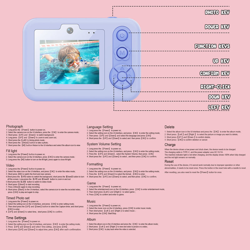 Cargue la imagen en el visor de la galería, [Depth 1.5M Max] High-Definition IP68 Waterproof Kids Camera With Triangular Stand &amp; Safety Strap - Polar Tech Australia
