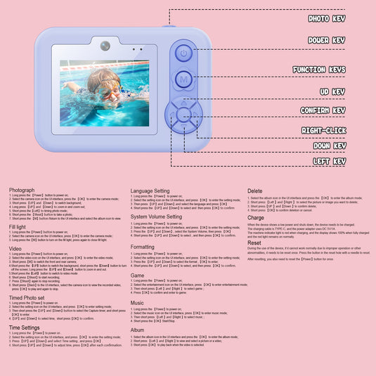 [Depth 1.5M Max] High-Definition IP68 Waterproof Kids Camera With Triangular Stand & Safety Strap - Polar Tech Australia