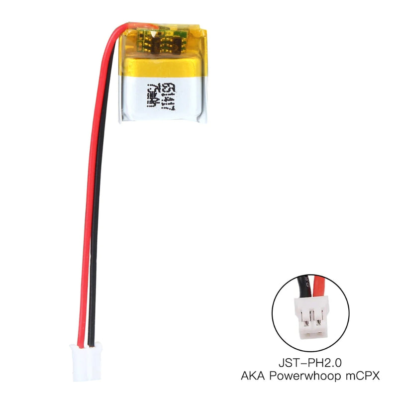 Chargez l&#39;image dans la visionneuse de la galerie, [PH2.0-JST Connector][651417] Universal 75mAh 3.7V Rechargeable Li-Ion Lithium Polymer Battery - Polar Tech Australia
