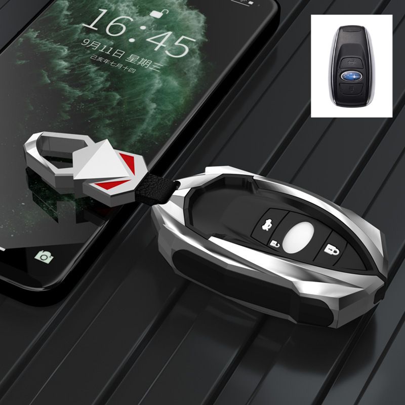 Chargez l&#39;image dans la visionneuse de la galerie, Subaru Mech-style Metal + TPU Full Protection Car Key Fob Case Cover For Outback, Forester, Impreza, WRX, XV, Crosstrek, Legacy

