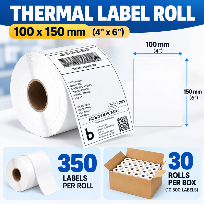 Chargez l'image dans la visionneuse de la galerie, eBay Amazon E-Commerce POST Postal Thermal Shipping Label Roll (100x150mm/350Pcs) - Polar Tech Australia
