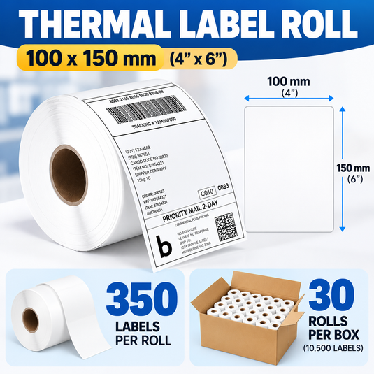 eBay Amazon E-Commerce POST Postal Thermal Shipping Label Roll (100x150mm/350Pcs) - Polar Tech Australia