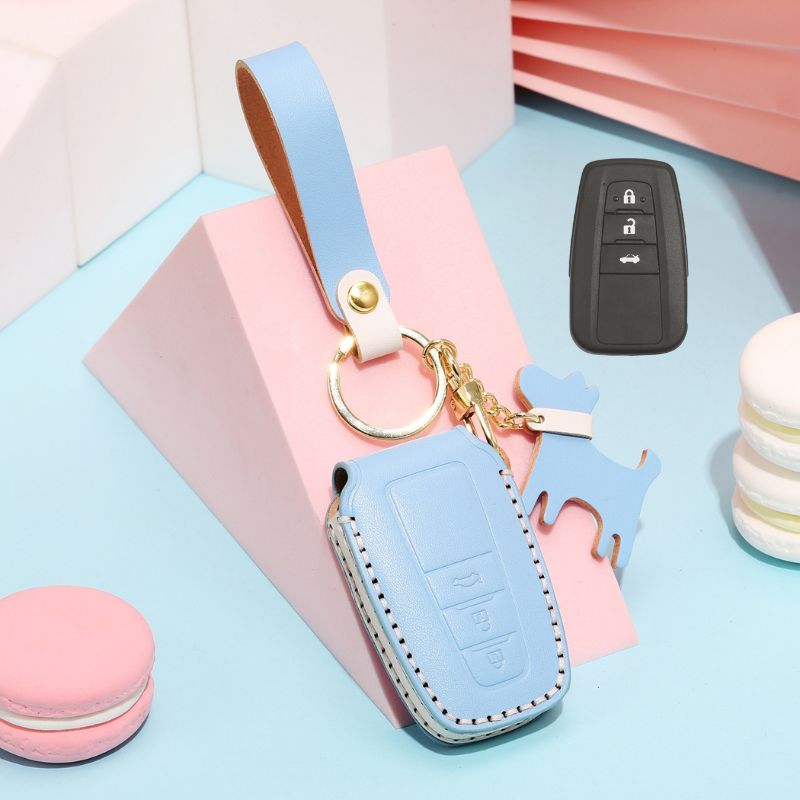 Chargez l&#39;image dans la visionneuse de la galerie, Toyota Genuine Leather Full Protection Car Key Fob Case Cover For Aygo, Yaris, Corolla, C-HR, Camry, GT86, GR Supra, Prius, Prado, Mirai, RAV4, Land Cruiser, Hilux, Proace
