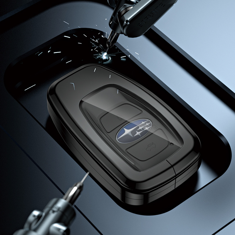 Load image into Gallery viewer, Subaru Alloy + TPU Film Protection Car Key Fob Case Cover For Outback, Forester, Impreza, WRX, XV, Crosstrek, Legacy
