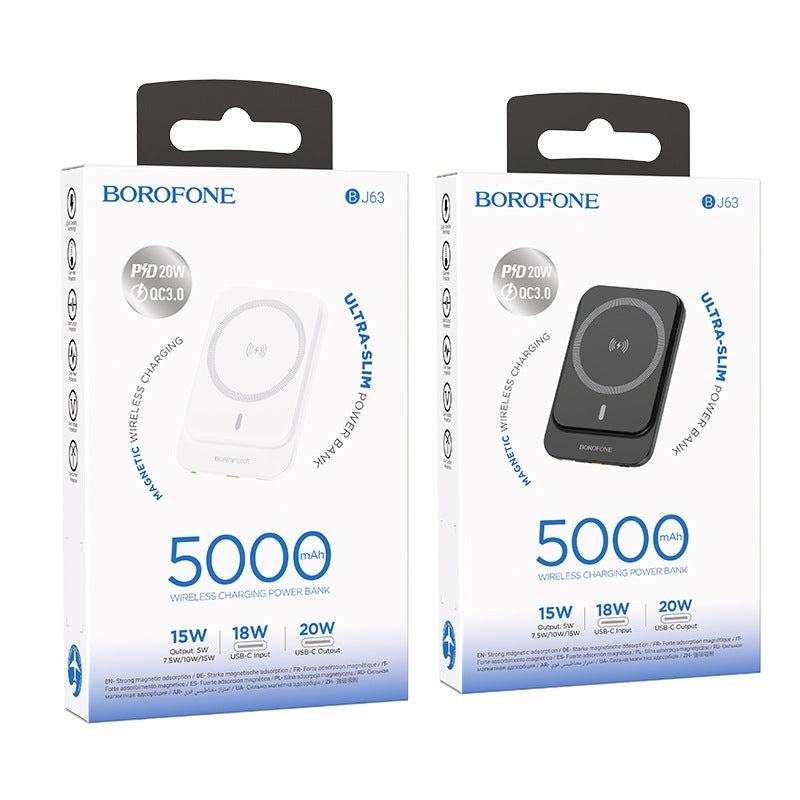 Load image into Gallery viewer, [BJ63][5000mAh][MagSafe Compatible] HOCO/Borofone Mini Wireless Magnetic &amp; PD 20W Fast Charging Power Bank - Polar Tech Australia
